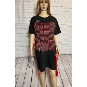 Kikiriki You are Beautiful Black T-Shirt Cotton Dress Size M